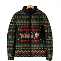 Sloth Keep Sleeping Christmas Padded Jacket Xmas Holiday Patterns - Wonder Print Shop