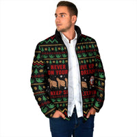 Sloth Keep Sleeping Christmas Padded Jacket Xmas Holiday Patterns - Wonder Print Shop