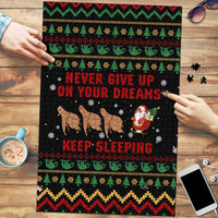 Sloth Keep Sleeping Christmas Puzzle Xmas Holiday Patterns - Wonder Print Shop