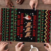Sloth Keep Sleeping Christmas Puzzle Xmas Holiday Patterns - Wonder Print Shop