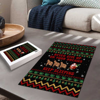 Sloth Keep Sleeping Christmas Puzzle Xmas Holiday Patterns - Wonder Print Shop