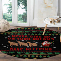 Sloth Keep Sleeping Christmas Round Carpet Xmas Holiday Patterns - Wonder Print Shop
