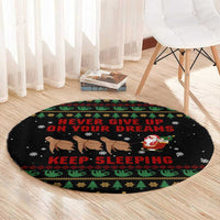 Sloth Keep Sleeping Christmas Round Carpet Xmas Holiday Patterns - Wonder Print Shop