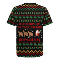 Sloth Keep Sleeping Christmas Rugby Jersey Xmas Holiday Patterns - Wonder Print Shop