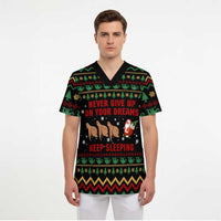 Sloth Keep Sleeping Christmas Scrub Top Xmas Holiday Patterns - Wonder Print Shop