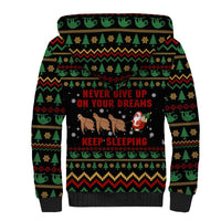 Sloth Keep Sleeping Christmas Sherpa Hoodie Xmas Holiday Patterns - Wonder Print Shop