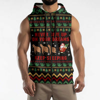 Sloth Keep Sleeping Christmas Sleeveless Zip Hoodie Xmas Holiday Patterns - Wonder Print Shop