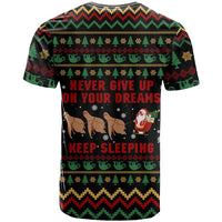 Sloth Keep Sleeping Christmas T Shirt Xmas Holiday Patterns - Wonder Print Shop