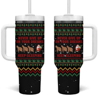 Sloth Keep Sleeping Christmas Tumbler With Handle Xmas Holiday Patterns - Wonder Print Shop