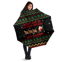 Sloth Keep Sleeping Christmas Umbrella Xmas Holiday Patterns - Wonder Print Shop