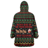 Sloth Keep Sleeping Christmas Wearable Blanket Hoodie Xmas Holiday Patterns - Wonder Print Shop
