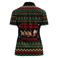 Sloth Keep Sleeping Christmas Women Polo Shirt Xmas Holiday Patterns - Wonder Print Shop
