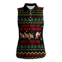 Sloth Keep Sleeping Christmas Women Sleeveless Polo Shirt Xmas Holiday Patterns - Wonder Print Shop