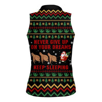 Sloth Keep Sleeping Christmas Women Sleeveless Polo Shirt Xmas Holiday Patterns - Wonder Print Shop