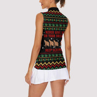 Sloth Keep Sleeping Christmas Women Sleeveless Polo Shirt Xmas Holiday Patterns - Wonder Print Shop