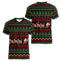 Sloth Keep Sleeping Christmas Women V-Neck T-Shirt Xmas Holiday Patterns - Wonder Print Shop