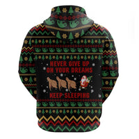 Sloth Keep Sleeping Christmas Zip Hoodie Xmas Holiday Patterns - Wonder Print Shop