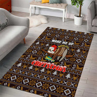 Sloth Wake Me Up Christmas Area Rug Xmas Holiday Patterns - Wonder Print Shop
