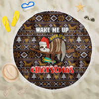 Sloth Wake Me Up Christmas Beach Blanket Xmas Holiday Patterns - Wonder Print Shop