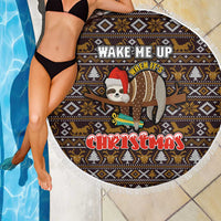 Sloth Wake Me Up Christmas Beach Blanket Xmas Holiday Patterns - Wonder Print Shop