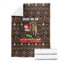 Sloth Wake Me Up Christmas Blanket Xmas Holiday Patterns - Wonder Print Shop