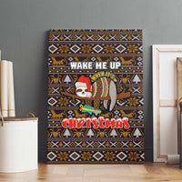 Sloth Wake Me Up Christmas Canvas Wall Art Xmas Holiday Patterns - Wonder Print Shop