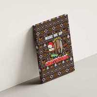 Sloth Wake Me Up Christmas Canvas Wall Art Xmas Holiday Patterns - Wonder Print Shop