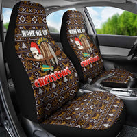 Sloth Wake Me Up Christmas Car Seat Cover Xmas Holiday Patterns - Wonder Print Shop