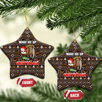 Sloth Wake Me Up Christmas Ceramic Ornament Xmas Holiday Patterns - Wonder Print Shop
