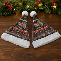 Sloth Wake Me Up Christmas Santa Hat Xmas Holiday Patterns - Wonder Print Shop