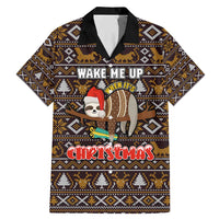 Sloth Wake Me Up Christmas Family Matching Mermaid Dress and Hawaiian Shirt Xmas Holiday Patterns - Wonder Print Shop
