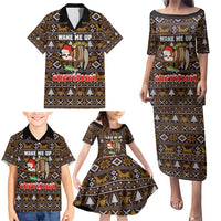 Sloth Wake Me Up Christmas Family Matching Puletasi and Hawaiian Shirt Xmas Holiday Patterns - Wonder Print Shop