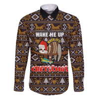 Sloth Wake Me Up Christmas Family Matching Summer Maxi Dress and Hawaiian Shirt Xmas Holiday Patterns - Wonder Print Shop