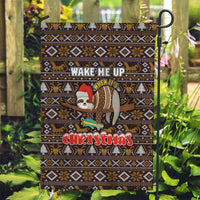 Sloth Wake Me Up Christmas Garden Flag Xmas Holiday Patterns - Wonder Print Shop