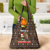 Sloth Wake Me Up Christmas Grocery Bag Xmas Holiday Patterns - Wonder Print Shop