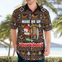 Sloth Wake Me Up Christmas Hawaiian Shirt Xmas Holiday Patterns - Wonder Print Shop