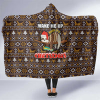 Sloth Wake Me Up Christmas Hooded Blanket Xmas Holiday Patterns - Wonder Print Shop