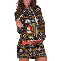 Sloth Wake Me Up Christmas Hoodie Dress Xmas Holiday Patterns - Wonder Print Shop