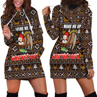 Sloth Wake Me Up Christmas Hoodie Dress Xmas Holiday Patterns - Wonder Print Shop