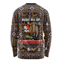 Sloth Wake Me Up Christmas Long Sleeve Shirt Xmas Holiday Patterns - Wonder Print Shop