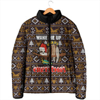 Sloth Wake Me Up Christmas Padded Jacket Xmas Holiday Patterns - Wonder Print Shop