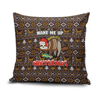 Sloth Wake Me Up Christmas Pillow Cover Xmas Holiday Patterns - Wonder Print Shop