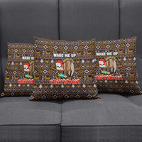 Sloth Wake Me Up Christmas Pillow Cover Xmas Holiday Patterns - Wonder Print Shop