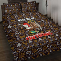Sloth Wake Me Up Christmas Quilt Bed Set Xmas Holiday Patterns - Wonder Print Shop