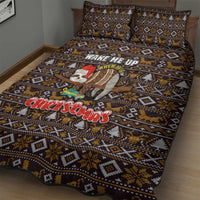 Sloth Wake Me Up Christmas Quilt Bed Set Xmas Holiday Patterns - Wonder Print Shop
