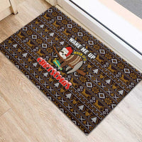 Sloth Wake Me Up Christmas Rubber Doormat Xmas Holiday Patterns - Wonder Print Shop