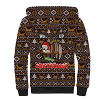 Sloth Wake Me Up Christmas Sherpa Hoodie Xmas Holiday Patterns - Wonder Print Shop