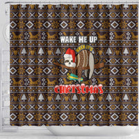 Sloth Wake Me Up Christmas Shower Curtain Xmas Holiday Patterns - Wonder Print Shop