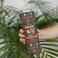 Sloth Wake Me Up Christmas Skinny Tumbler Xmas Holiday Patterns - Wonder Print Shop