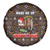 Sloth Wake Me Up Christmas Spare Tire Cover Xmas Holiday Patterns - Wonder Print Shop